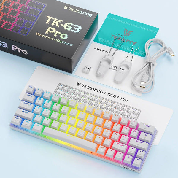 Tezarre TK-63 Pro RGB Wireless Mechanical Gaming Keyboard – Mini RGB Backlight Keyboard for PC, Laptop & Gamers Mayari Super Store