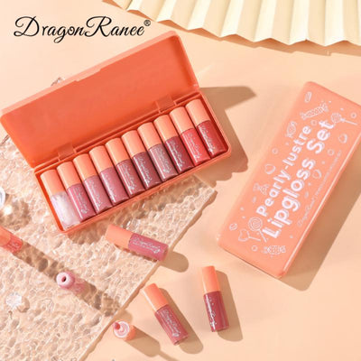 Dragon Ranee 10 Pcs Velvet Matte Pink Lipstick Set | Long-lasting | Waterproof | DR23 - Mayari Super Store
