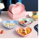 🍽️ 10Pcs Multi-Function Heart Shape Plate Set – Food Grade Plastic Mayari Super Store