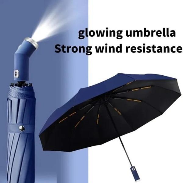 🌂 Portable Black Aluminium Umbrella – Compact & Weather-Resistant