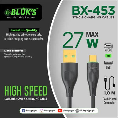 ⚡ BX-453 – 27W Max Sync & Charging Cable (3-in-1 Mini)