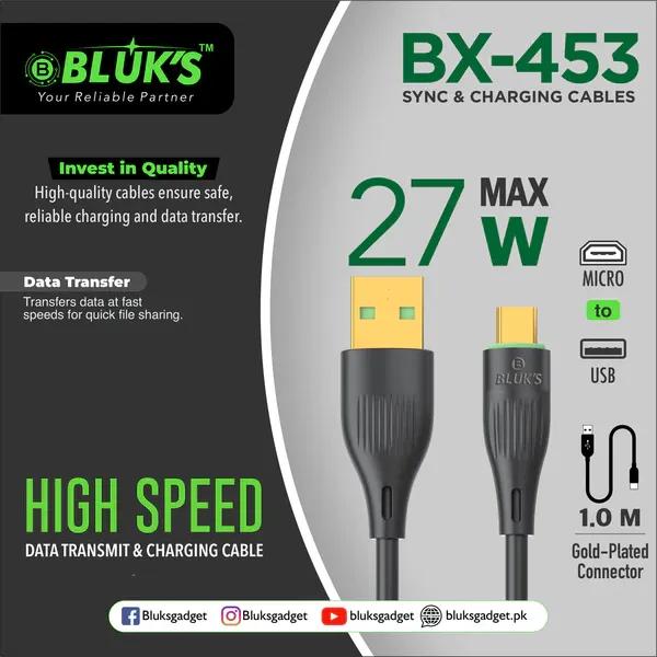 ⚡ BX-453 – 27W Max Sync & Charging Cable (3-in-1 Mini)