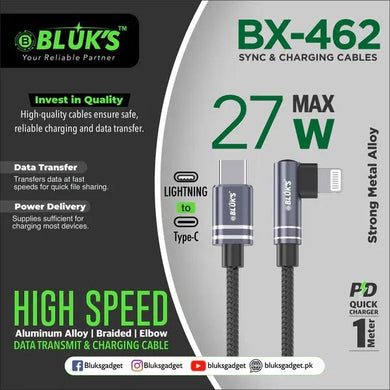 ⚡ BX-462 – 27W Max Sync & Charging Cable (iPhone)