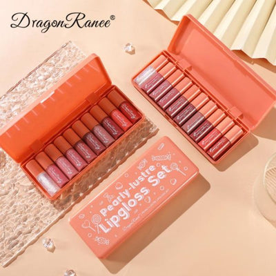 Dragon Ranee 10 Pcs Velvet Matte Pink Lipstick Set | Long-lasting | Waterproof | DR23 - Mayari Super Store