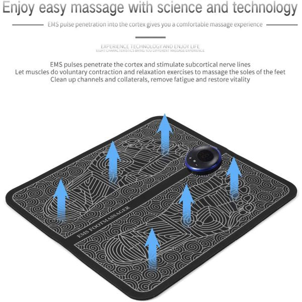 EMS Foot Massager Mat – USB Rechargeable Smart Acupuncture Foot Pad - Mayari Super Store