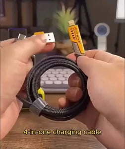 ⚡ 4 in 1 Data Cable – Pack of 2 | USB-C & Lightning | Fast Charging & Data Transfer Mayari Super Store