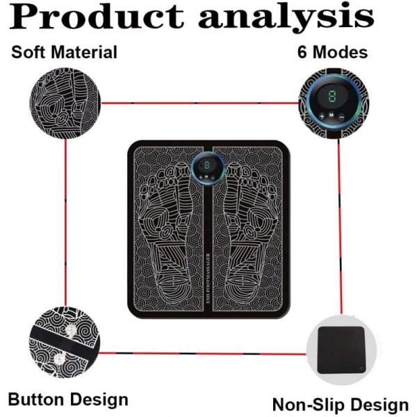 EMS Foot Massager Mat – USB Rechargeable Smart Acupuncture Foot Pad - Mayari Super Store