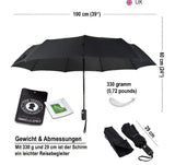 ☔ Weather-Resistant Black Fiberglass Umbrella – Compact & Portable