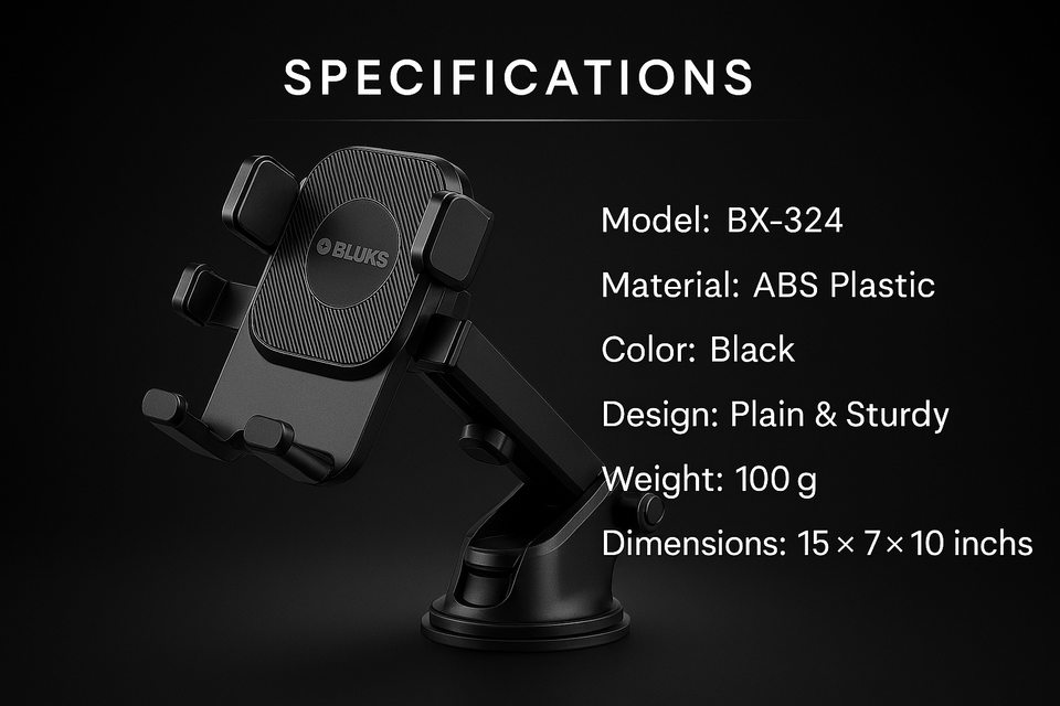 📱 BX-324 Car Mobile Phone Holder – Black