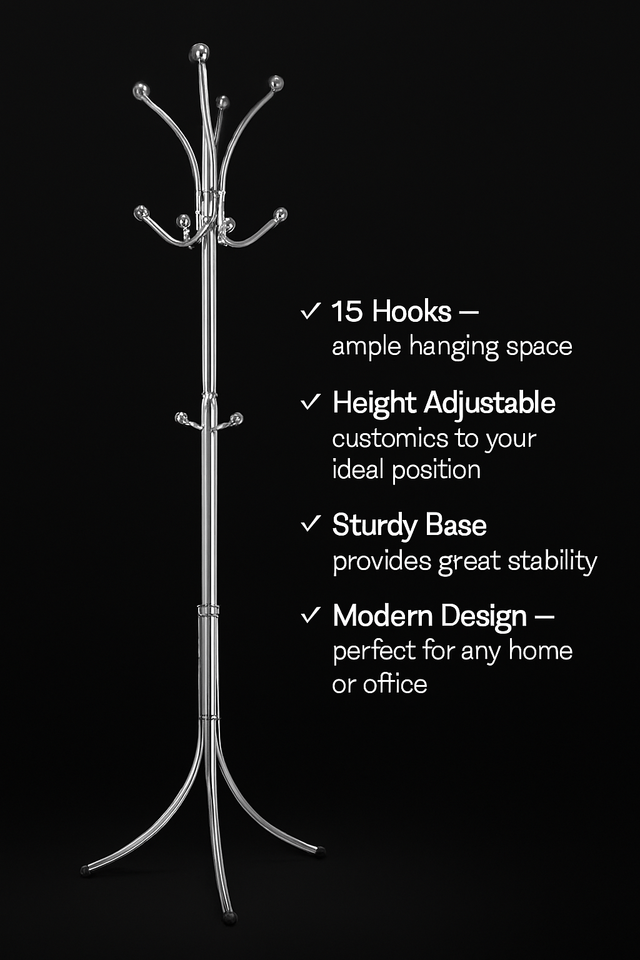 🧥 Steel Coat Hanger Stand – Multi-Purpose Organizer
