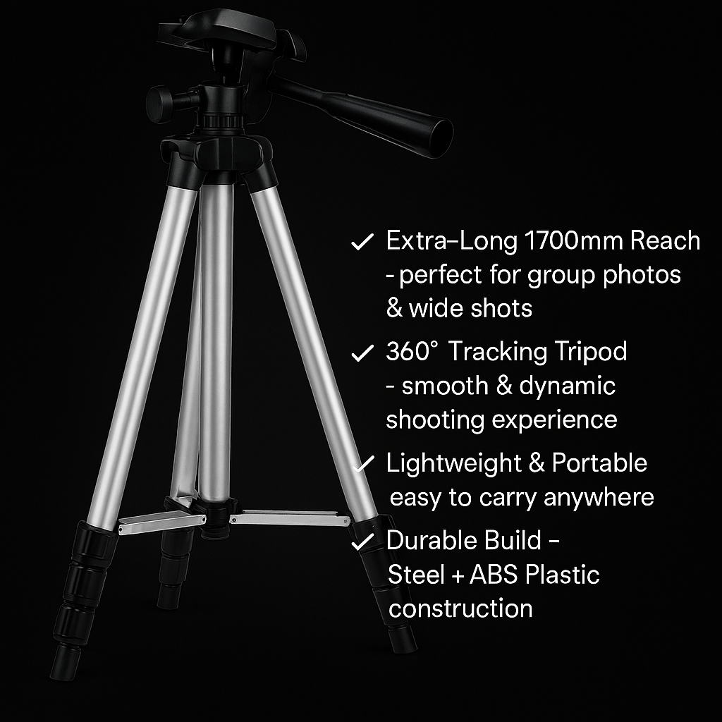 📸 BX-370 Extra Long 1700mm Selfie Stick & Tripod Stand - Mayari Super Store
