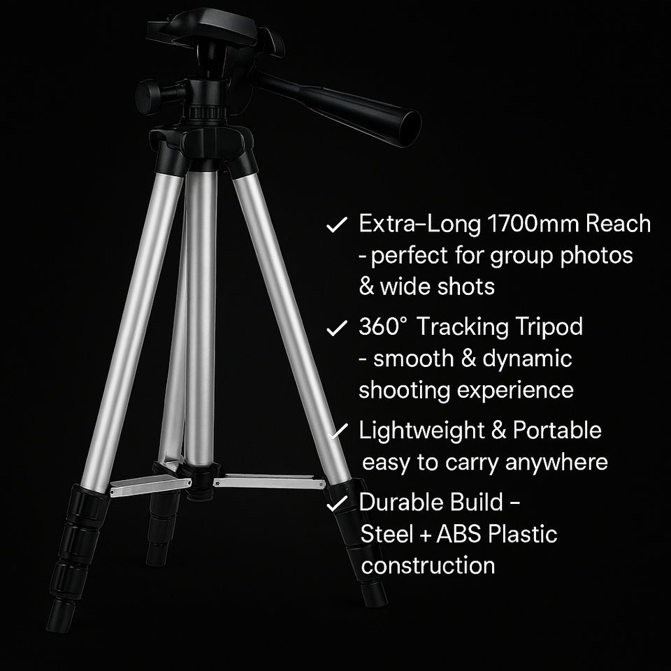 📸 BX-370 Extra Long 1700mm Selfie Stick & Tripod Stand