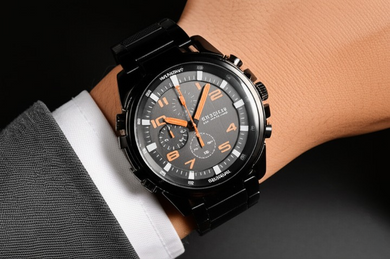 ⌚ Stainless Steel Men’s Watch – Waterproof, Sporty Design (With Box) Mayari Super Store