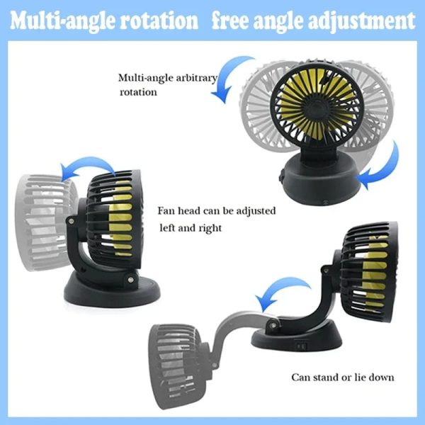 ❄️ Portable Car Cooling Fan | Multi-Angle Rotatable | USB Powered