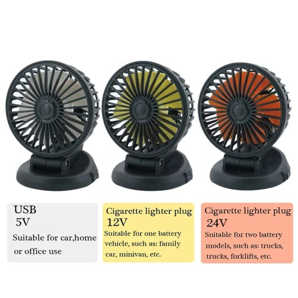 ❄️ Portable Car Cooling Fan | Multi-Angle Rotatable | USB Powered