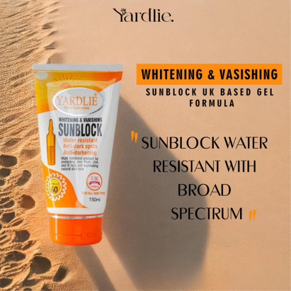 🌞 Yardlie Professional SPF 60 Whitening & Vanishing Sunblock – 150ml - Mayari Super Store