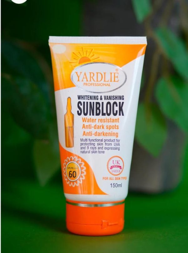 🌞 Yardlie Professional SPF 60 Whitening & Vanishing Sunblock – 150ml - Mayari Super Store