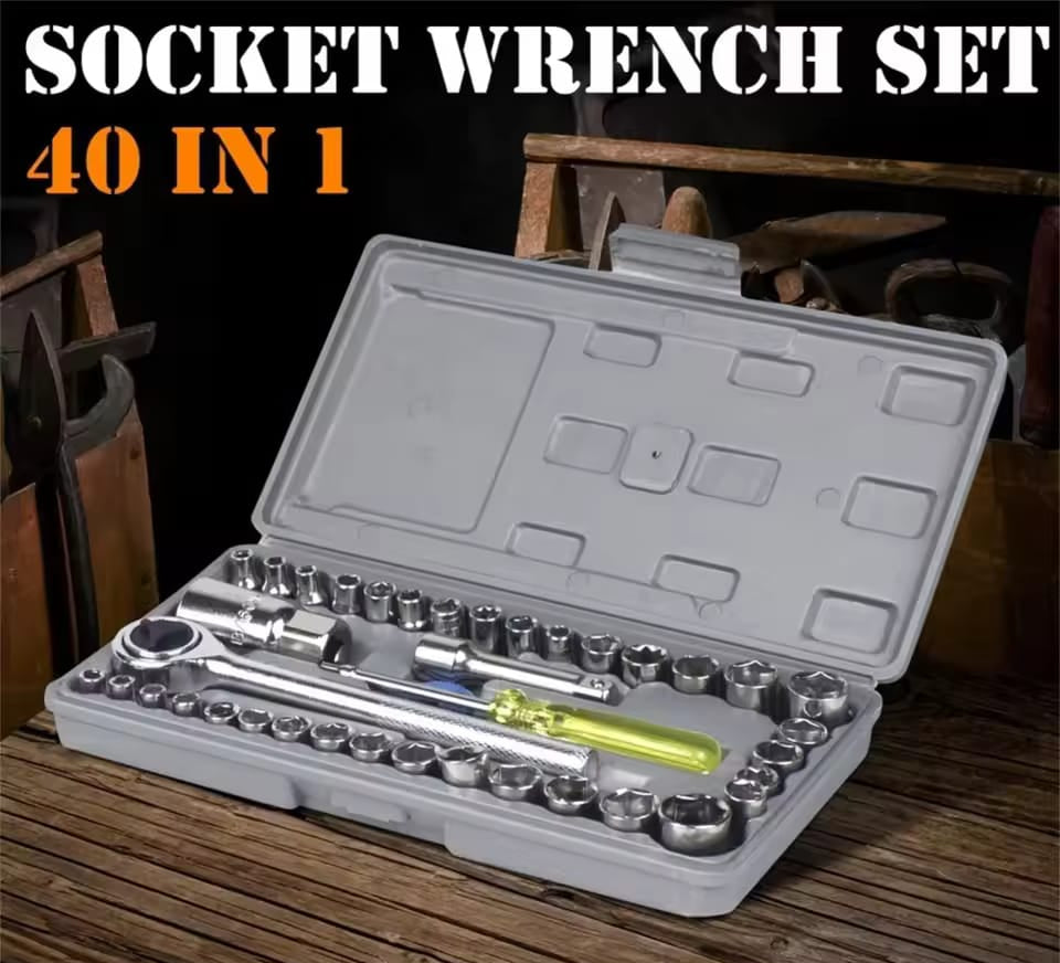 🔧 Aiwa 40-Piece Socket Wrench Tool Kit with Screwdrivers & Socket Set