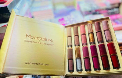 💄 12 Pcs Mocallure Transparent Clear Lip Gloss Set | High Pigment | Long-lasting Matte Finish - Mayari Super Store