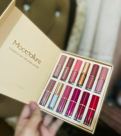 💄 12 Pcs Mocallure Transparent Clear Lip Gloss Set | High Pigment | Long-lasting Matte Finish - Mayari Super Store