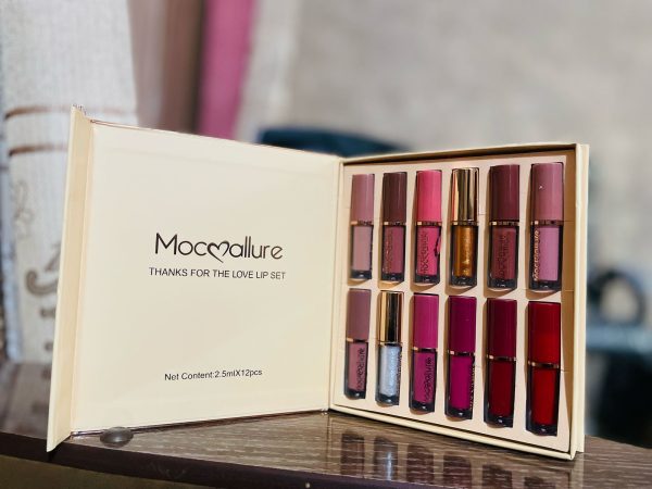 💄 12 Pcs Mocallure Transparent Clear Lip Gloss Set | High Pigment | Long-lasting Matte Finish - Mayari Super Store