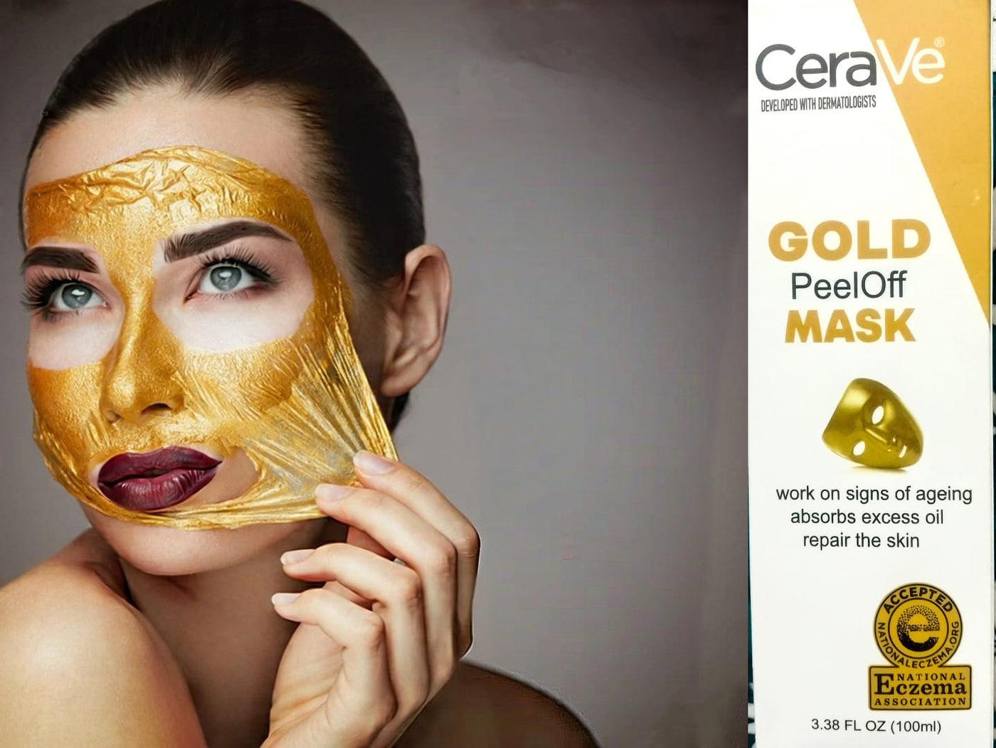 ✨ CeraVe Radiant Glow Peel-Off Gold Mask – 100ml | Deep Cleansing & Brightening Facial Treatment - Mayari Super Store