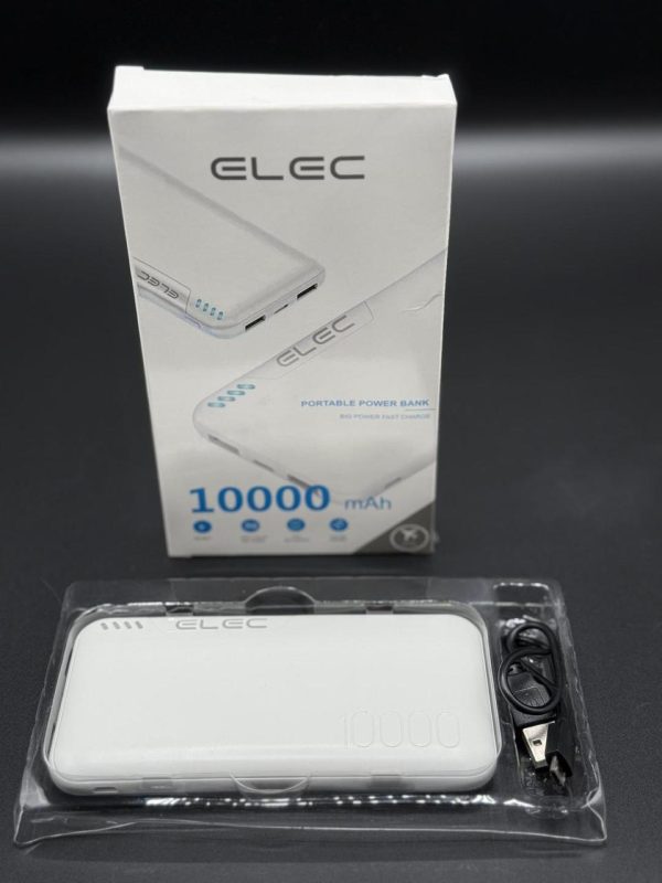 🔋 ELEC 10,000mAh Fast Charging Power Bank – White | Dual USB Type-A & Type-C Outputs Mayari Super Store