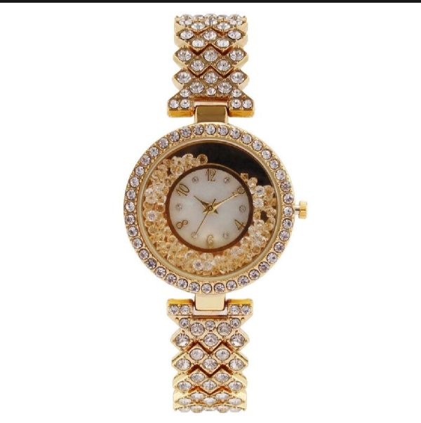 💎 Fashion Diamond Women’s Quartz Watch – Golden Strap Mayari Super Store