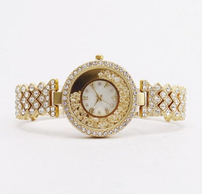 💎 Fashion Diamond Women’s Quartz Watch – Golden Strap - Mayari Super Store