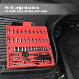 🔧 46-Piece Professional Socket Wrench Tool Set | Heavy-Duty Ratchet Handle, Sockets & Screwdriver Bits