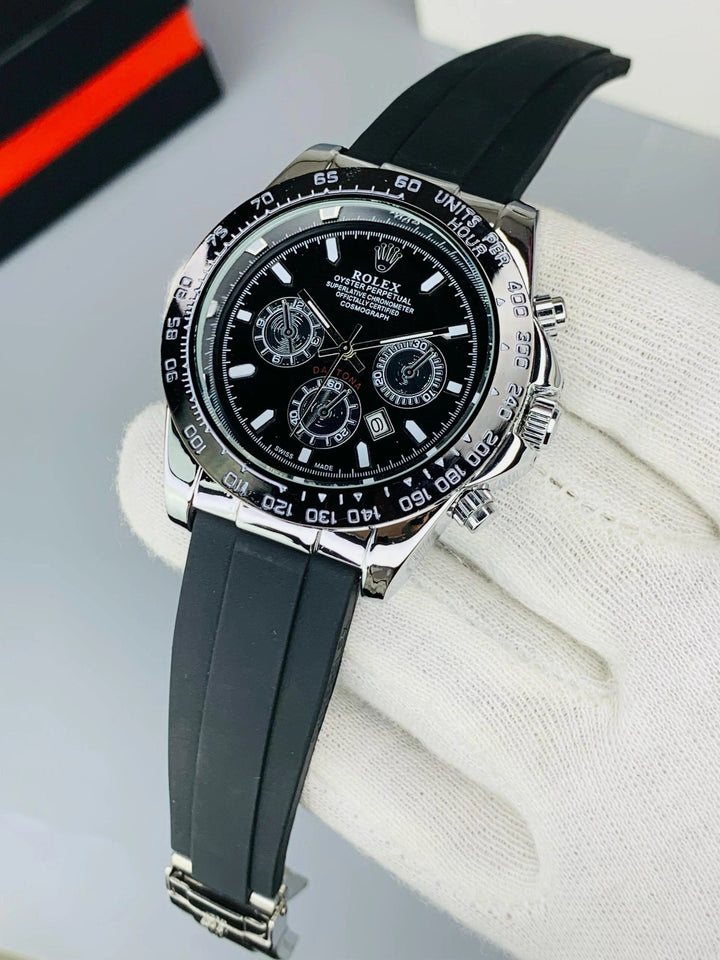 Rolex Oyster Perpetual – Luxury Stainless Steel Dial with Premium Rubber Strap Mayari Super Store