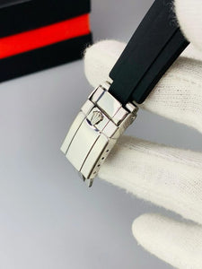 Rolex Oyster Perpetual – Luxury Stainless Steel Dial with Premium Rubber Strap Mayari Super Store