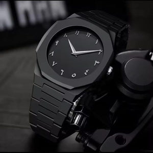 ⌚ Black Aura Arabic Quartz Watch – Style Meets Comfort 🖤 Mayari Super Store