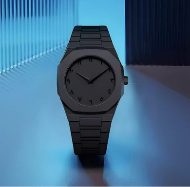 ⌚ Black Aura Arabic Quartz Watch – Style Meets Comfort 🖤 Mayari Super Store