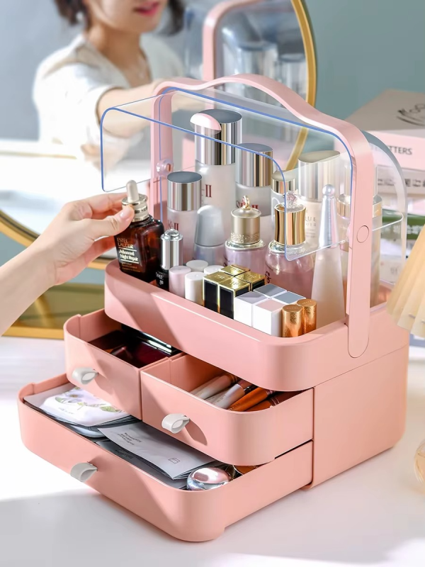 Multi-functional Acrylic Cosmetic Organizer with Multiple Drawers – Elegant Storage Solution for Makeup & Skincare