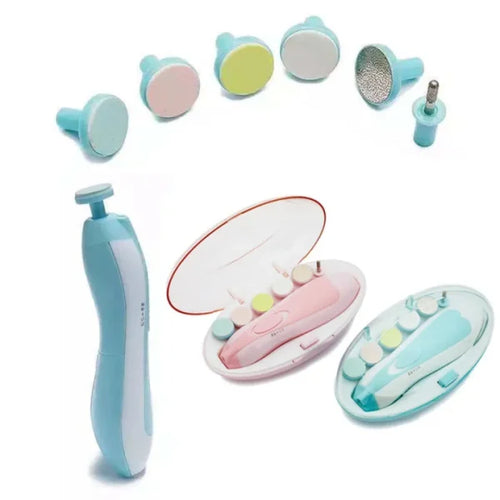 👶 Baby Electric Nail Clipper – 6-in-1 Manicure & Pedicure Set (0m+ | Random Color)