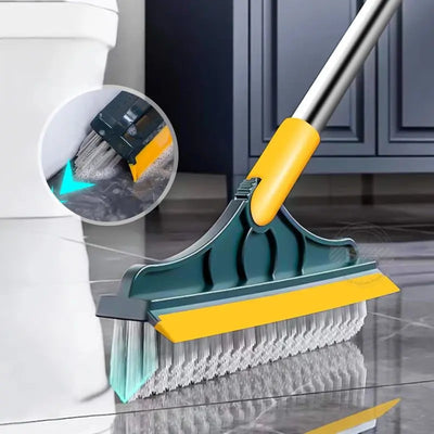 2-in-1 Floor Scrub Brush with Long Handle & Squeegee – Heavy-Duty Cleaning Made Easy - Mayari Super Store