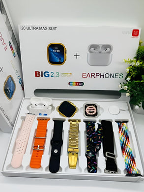⌚ i20 Ultra Max Smart Watch – 2.3” Infinite Display | Premium 10-in-1 Combo (AirPods + 7 Straps) Mayari Super Store