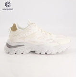 Jafspot Men's Mesh & PU Leather Sneakers – White