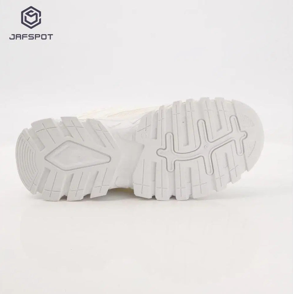 Jafspot Men's Mesh & PU Leather Sneakers – White