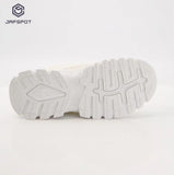 Jafspot Men's Mesh & PU Leather Sneakers – White