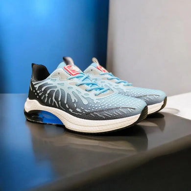 👟 Men's Casual Sneakers – Synthetic Leather, Trendy Print Design (Blue)