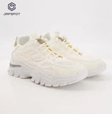 Jafspot Men's Mesh & PU Leather Sneakers – White