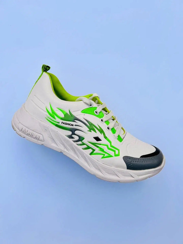 👟 Men's Synthetic Leather Neon Running Sneakers – Stylish & Comfortable
