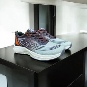 👟 Men's Casual Grey Sneakers – Premium Synthetic Leather