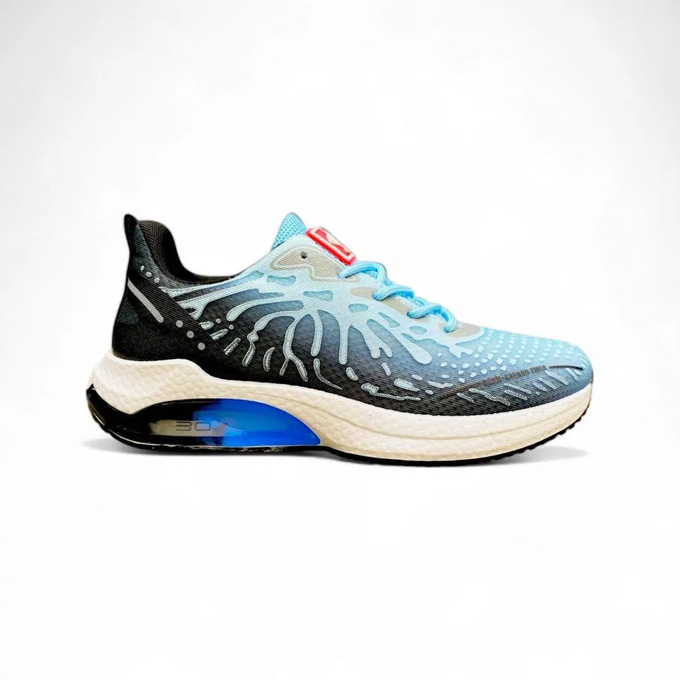 👟 Men's Casual Sneakers – Synthetic Leather, Trendy Print Design (Blue)