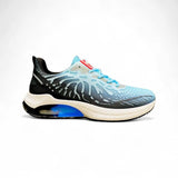 👟 Men's Casual Sneakers – Synthetic Leather, Trendy Print Design (Blue)