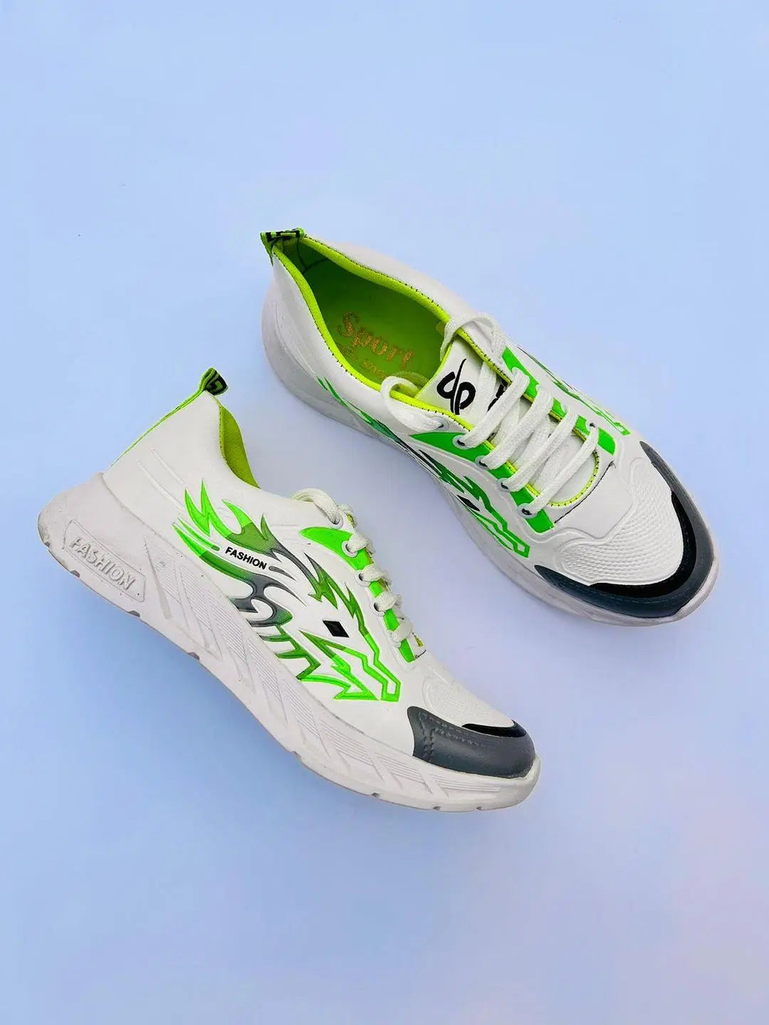 👟 Men's Synthetic Leather Neon Running Sneakers – Stylish & Comfortable - Mayari Super Store