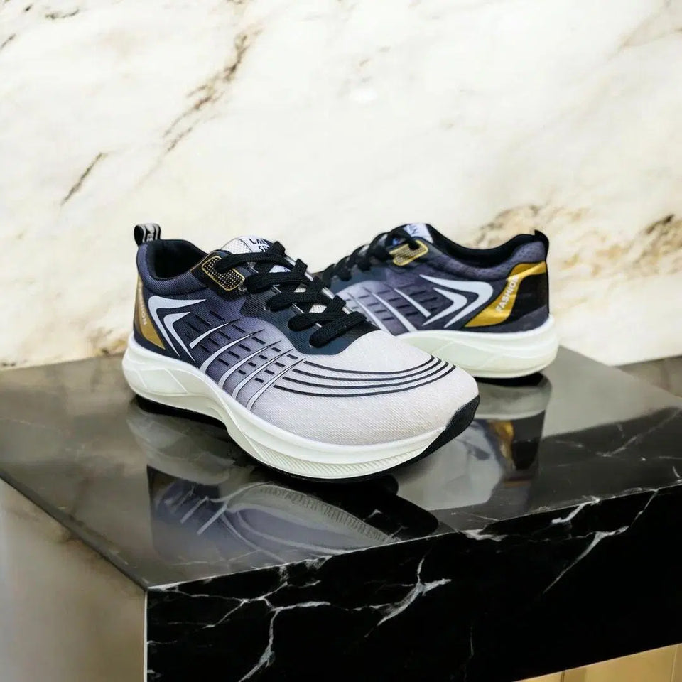 👟 Men's Casual Grey Sneakers – Stylish Synthetic Leather Footwear