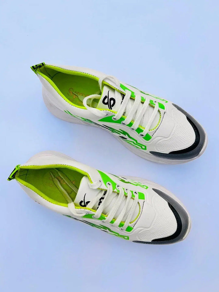 👟 Men's Synthetic Leather Neon Running Sneakers – Stylish & Comfortable